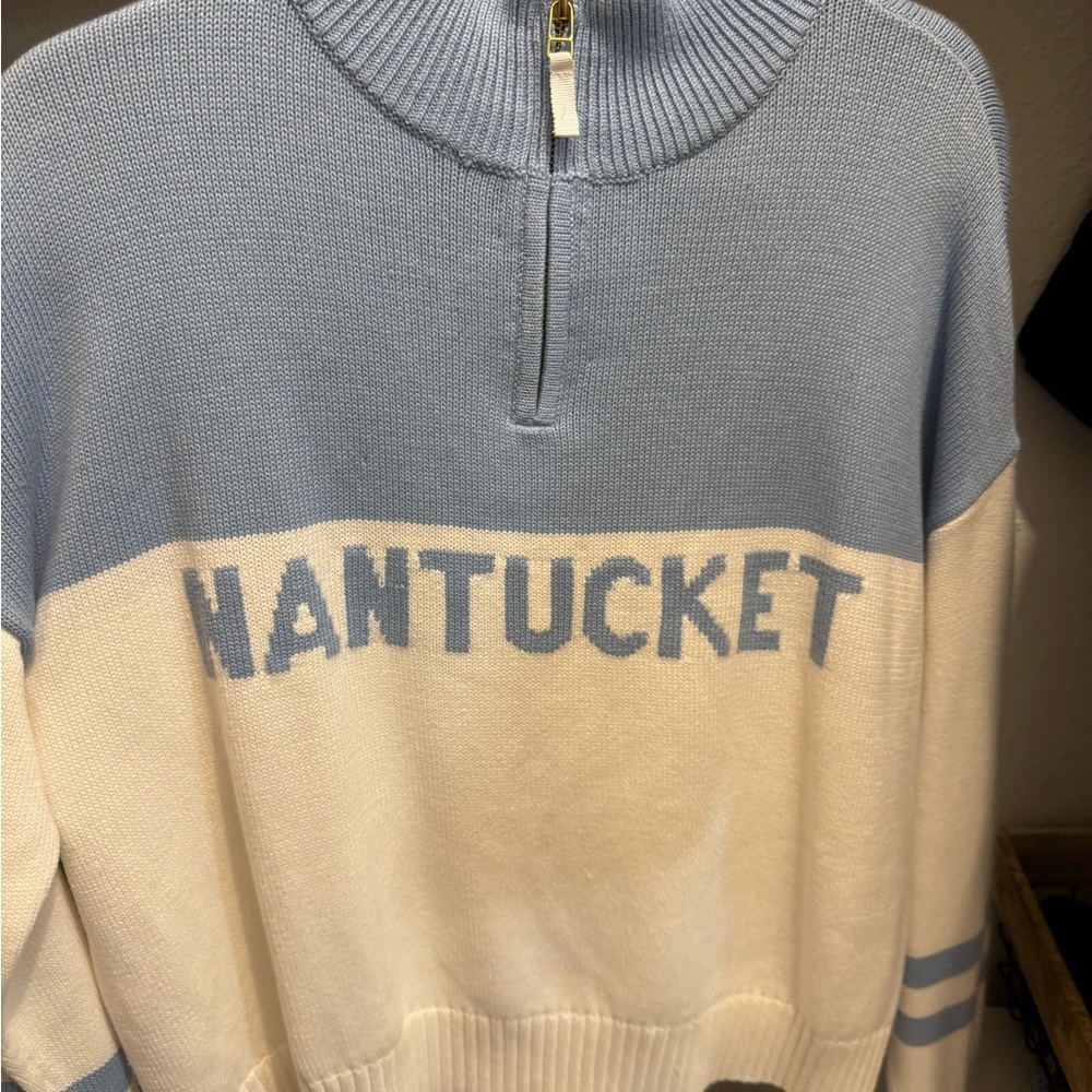 Men's Blue and White Sweater